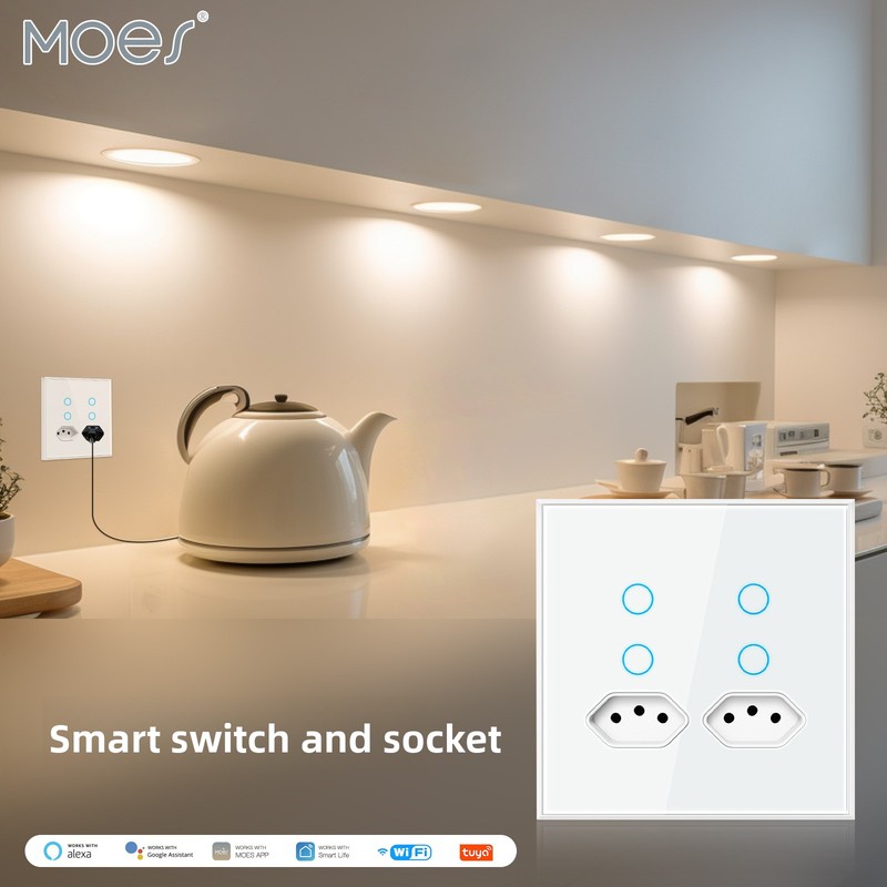 MOES Tuya, Steker Pintar WiFi  - Timer Dual Outlet ulasan dan harga
